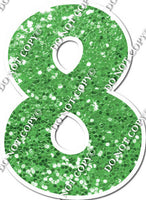 30" - XL KG Individual Sparkle Lime Numbers