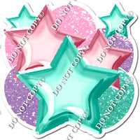 Mint, Baby Pink & Lavender Balloon & Star Bundle