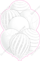 Mini - All White w/ White Sparkle Accent Balloon Bundle w/ Variants