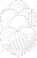 Mini - All White w/ White Sparkle Accent Balloon Bundle w/ Variants