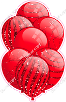 Mini - All Red w/ Red Sparkle Accent Balloon Bundle w/ Variants