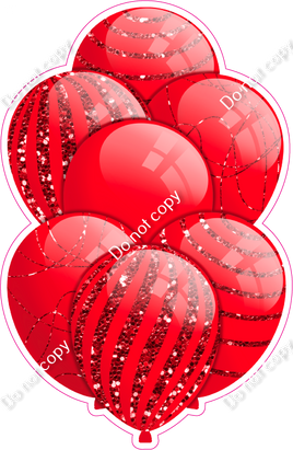 Mini - All Red w/ Red Sparkle Accent Balloon Bundle w/ Variants