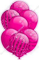 Mini - All Hot Pink w/ Hot Pink Sparkle Accent Balloon Bundle w/ Variants