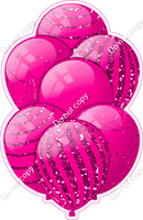 Mini - All Hot Pink w/ Hot Pink Sparkle Accent Balloon Bundle w/ Variants