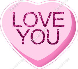 Mini - Love You Conversation Heart w/ Variant