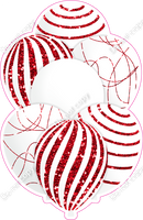 Mini - White Balloon w/ Red Sparkle Accent w/ Variants