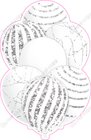 Mini - White Balloon w/ Light Silver Sparkle Accent w/ Variants