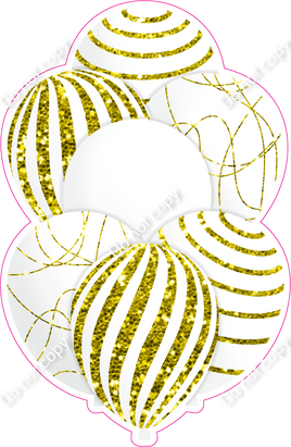 Mini - White Balloon w/ Yellow Sparkle Accent w/ Variant