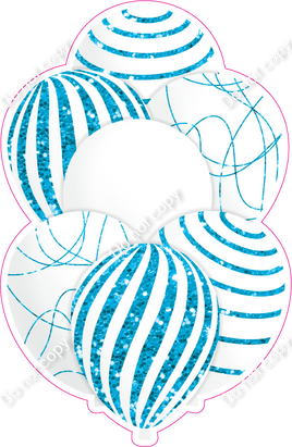 Mini - White Balloon w/ Caribbean Sparkle Accent w/ Variant