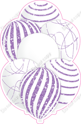 Mini - White Balloon w/ Lavender Sparkle Accent w/ Variant