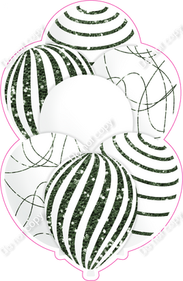 Mini - White Balloon w/ Sage Sparkle Accent w/ Variant