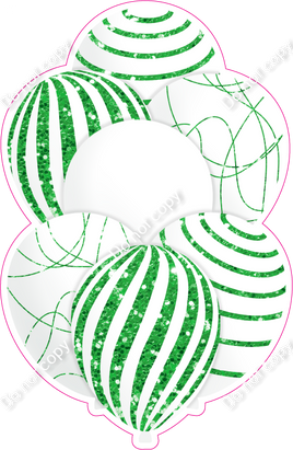 Mini - White Balloon w/ Lime Sparkle Accent w/ Variant
