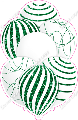 Mini - White Balloon w/ Green Sparkle Accent w/ Variant