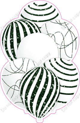Mini - White Balloon w/ Hunter Green Sparkle Accent w/ Variant