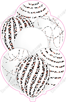Mini - White Balloon w/ White Leopard Accent w/ Variant