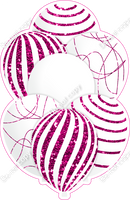 Mini - White Balloon w/ Hot Pink Sparkle Accent w/ Variant