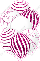 Mini - White Balloon w/ Hot Pink Sparkle Accent w/ Variant