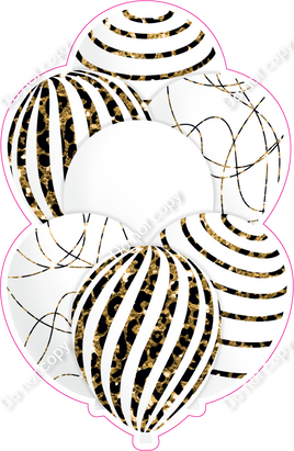 Mini - White Balloon w/ Gold Leopard Accent w/ Variant