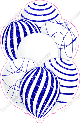 Mini - White Balloon w/ Blue Sparkle Accent w/ Variant