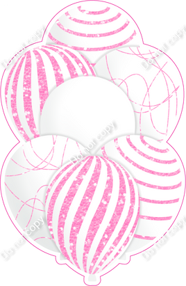 Mini - White Balloon w/ Baby Pink Sparkle Accent w/ Variant