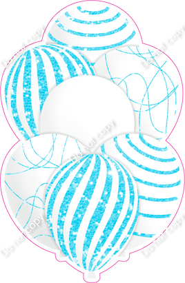 Mini - White Balloon w/ Baby Blue Sparkle Accent w/ Variant