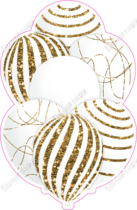 Mini - White Balloon w/ Gold Sparkle Accent w/ Variant