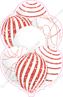 Mini - White Balloon w/ Coral Sparkle Accent w/ Variant