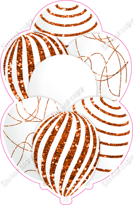 Mini - White Balloon w/ Orange Sparkle Accent w/ Variant