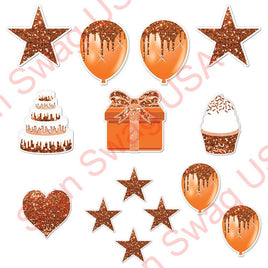 14 pc - Flair Set - Orange Sparkle