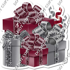 Silver & Burgundy Present Bundle