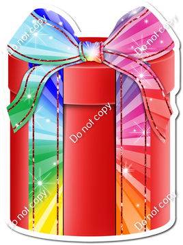 Rainbow Burst & Red Present - Style 3