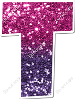 LG 23.5" Individuals - Hot Pink / Purple Ombre Sparkle