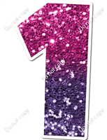30" Individuals - Hot Pink / Purple Ombre Sparkle