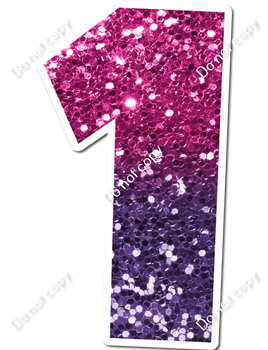 30" Individuals - Hot Pink / Purple Ombre Sparkle