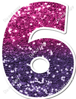 LG 18" Individuals - Hot Pink / Purple Ombre Sparkle