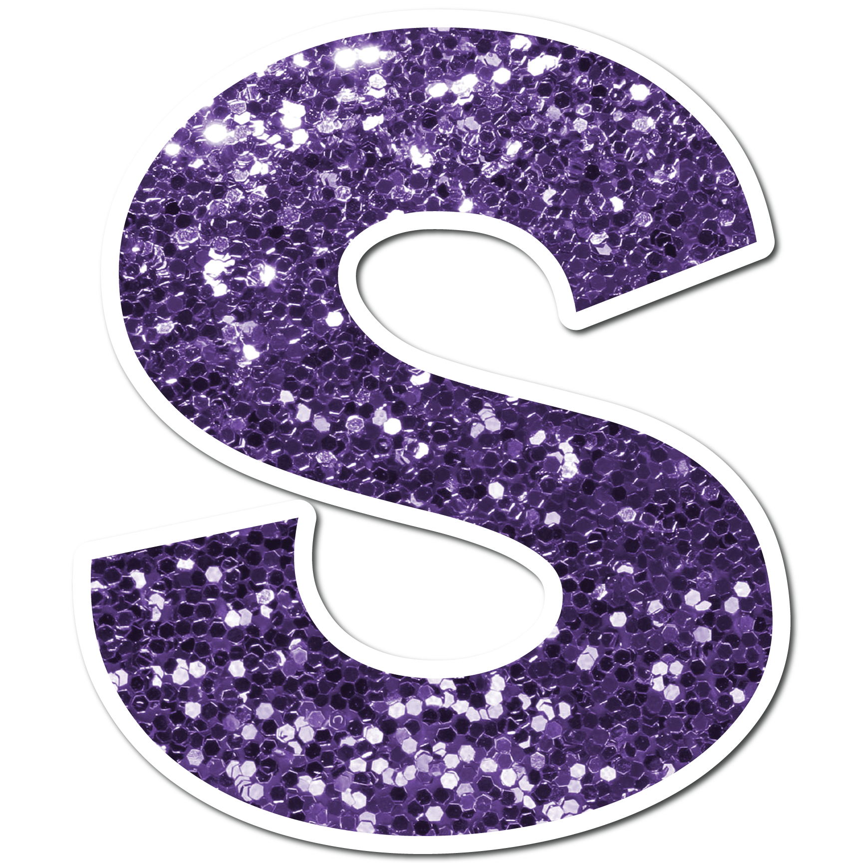 23.5” INDIVIDUAL LUCKY GUY PURPLE CHUNKY GLITTER LETTERS