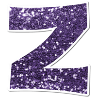 18" KG Individual Purple Sparkle - Alphabet Pieces