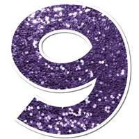 23.5" KG Individual Purple Sparkle - Numbers, Symbols & Punctuation