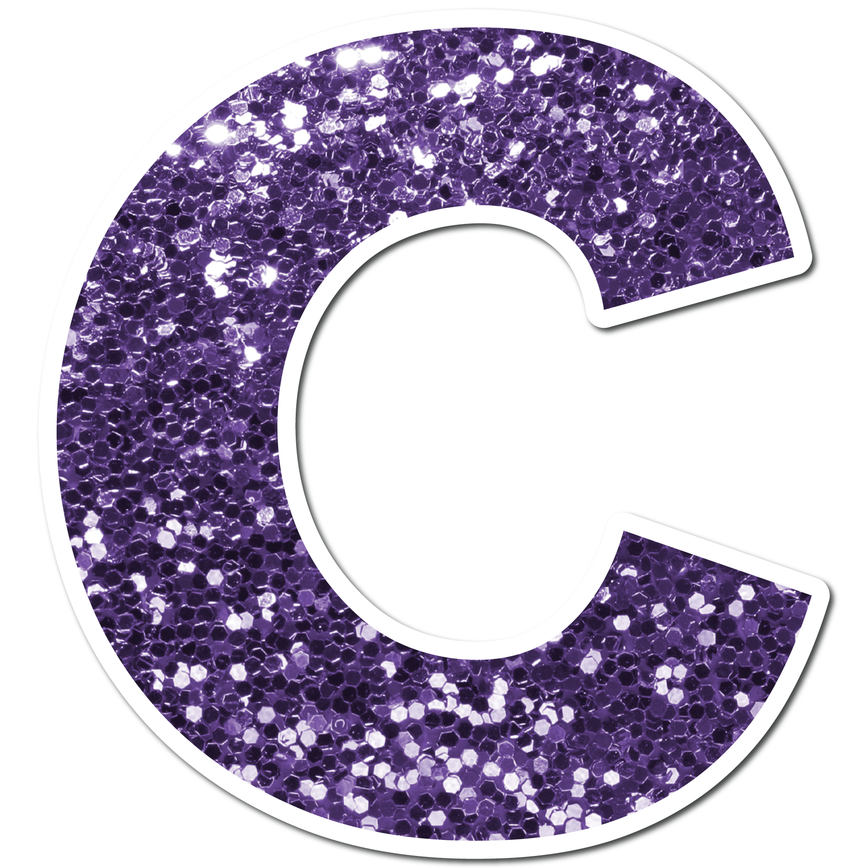 23.5” INDIVIDUAL LUCKY GUY PURPLE CHUNKY GLITTER LETTERS