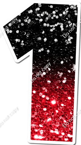 30" Individuals - Black / Red Ombre Sparkle
