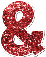 23.5" KG Individual Red Sparkle - Numbers, Symbols & Punctuation