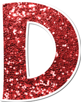 23.5" KG Individual Red Sparkle - Alphabet Pieces