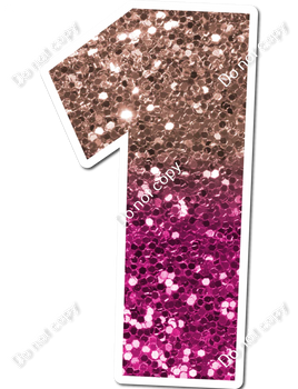 30" Individuals - Rose Gold / Hot Pink Ombre Sparkle