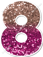 LG 12" Individuals - Rose Gold / Hot Pink Ombre Sparkle
