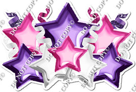 Foil Star Panel - Hot Pink, Purple, & White Star Panel