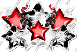 Foil Star Panel - Red, Cow, & White Star Panel