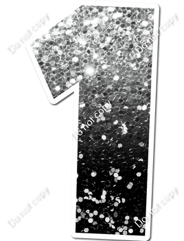 30" Individuals - Light Silver / Black Ombre Sparkle