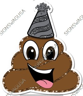 Silver Hat - Poo Emoji