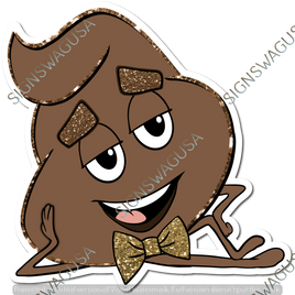 Gold Bow Tie - Chillin Poo Emoji