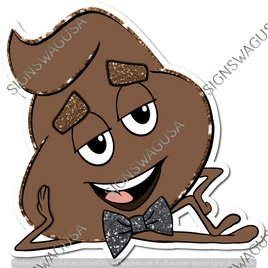 Silver Bow Tie - Chillin Poo Emoji